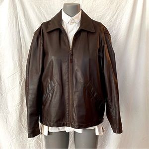 Mens Vintage Roots Leather Jacket, Leather Bomber Jacket, Size Medium’s